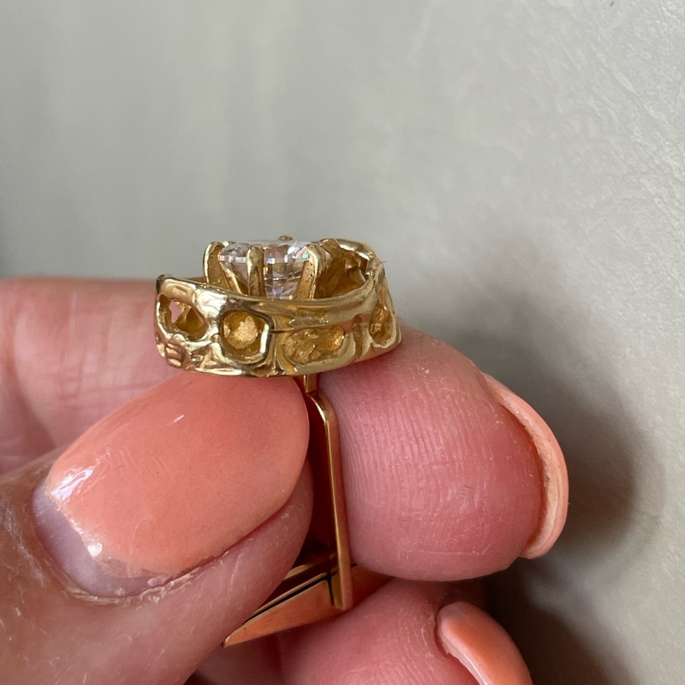 Diamond Essence 14k Solid Cufflinks Simulated Dia… - image 4